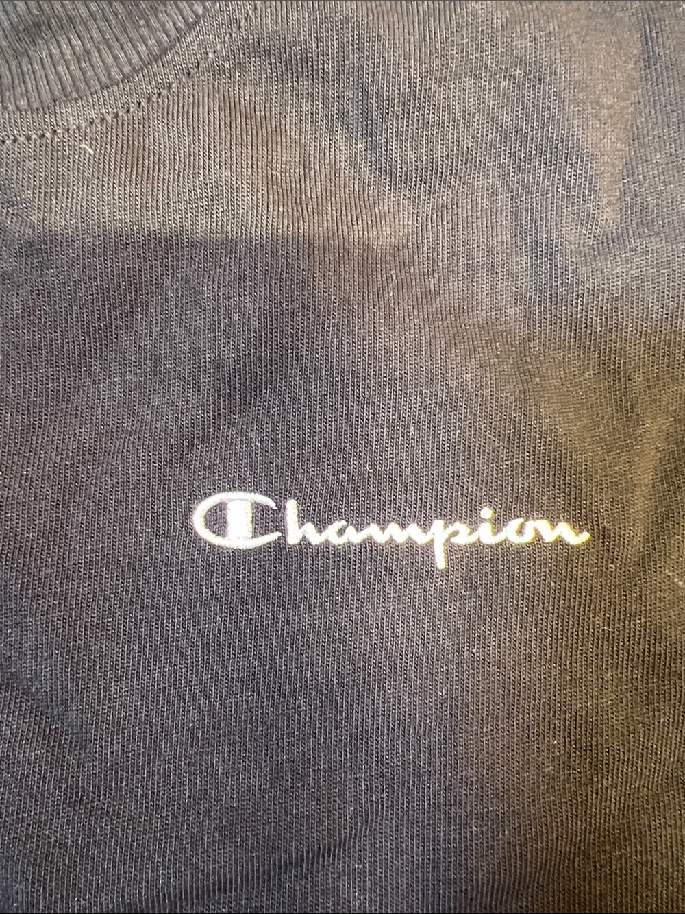Champion Black Short Sleeve Crewneck T-Shirt with White Logo - Picture 4 of 6